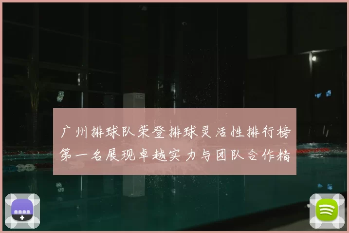 广州排球队荣登排球灵活性排行榜第一名展现卓越实力与团队合作精神