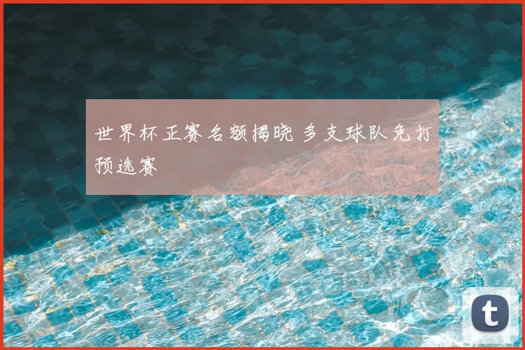 世界杯正赛名额揭晓 多支球队免打预选赛